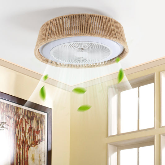 Bohemian style LED Dimmable Ceiling Light With Built-In Fan - Remote Control