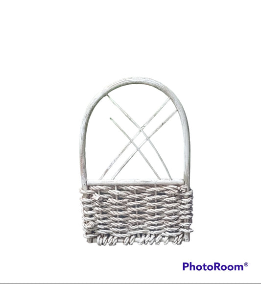 Mixed Greens in White Wooden Basket